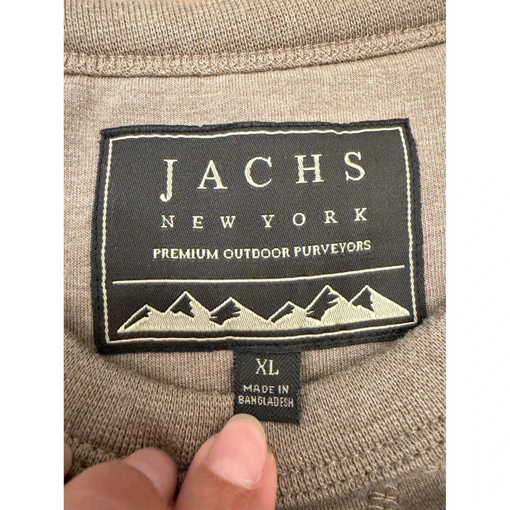 Jachs New York Mens XL Tan Heathered Crewneck Sweatshirt 1437788‎ Long Sleeve